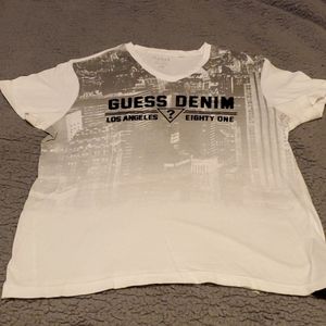 Guess Tshirt White mens Large